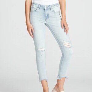 Vigoss Marley Mid Rise Distressed Skinny Jean Size 29 New Light Wash Classic